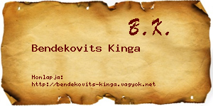 Bendekovits Kinga névjegykártya